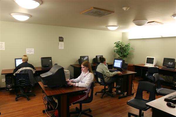 computer labs to check e-mail slash update website